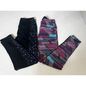 Victoria Sport Knockout Leggings Black Print Athletic‎ Workout Pant Set Sz S